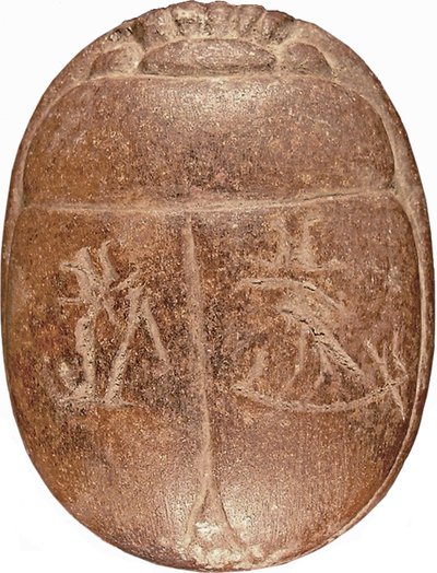 Hjerte Scarab af Hati-iay kvartsit og spor af bladguld af New Kingdom Egyptian
