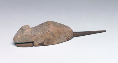 Legetøjsmus med en bevægelig kæbe (træ) af New Kingdom Egyptian