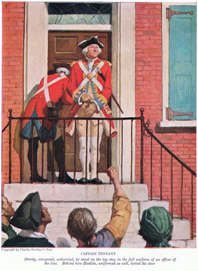 Kaptajn Tennant: Han stod på det øverste trin i en fuld uniform som officer af linjen , 1928 af Newell Convers Wyeth