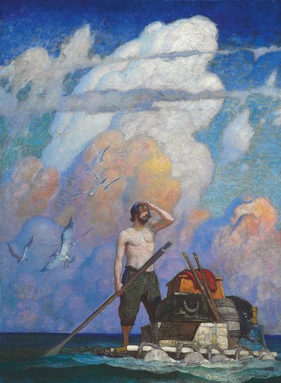 For en Mile, eller deromkring, gik min tømmerflåde meget godt af Newell Convers Wyeth