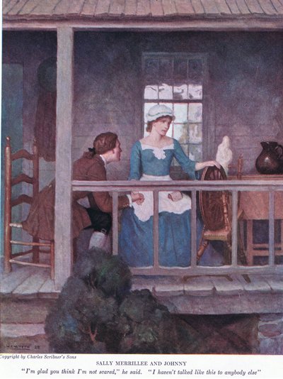 Sally Merrillee og Johnny: Jeg er glad for, at du tror, jeg ikke er bange, sagde han. Jeg har ikke talt sådan til nogen anden, 1928 af Newell Convers Wyeth