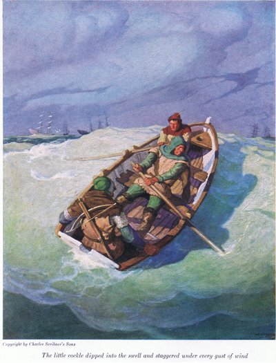 Den lille hjertemusling dykkede ned i dønningen og vaklede under hvert vindstød, 1916 af Newell Convers Wyeth