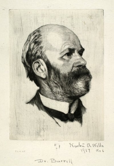 Portræt af Dr. Burrill af Newton A. Wells