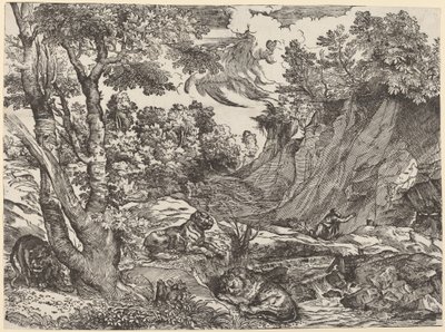 Sankt Hieronymus i ørkenen af Niccolò Boldrini after Titian