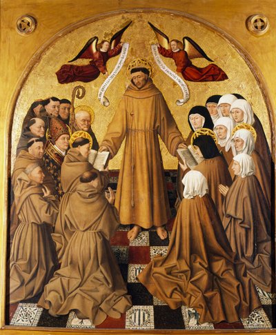 Altertavle, St. Frans overdrager Herredømmet til sine tilhængere (Minor Friars and the Poor Clares) af Niccolo Antonio Colantonio