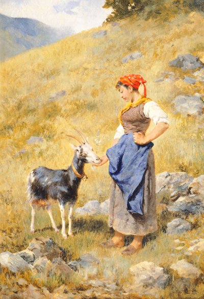 Hyrdinde af Niccolo Cannicci (1846-1906) af Niccolo Cannicci