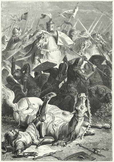 Tilfangetagelse af den hårdt sårede markgreve Ezzelino III da Romano i slaget ved Torricella af Niccolo Sanesi