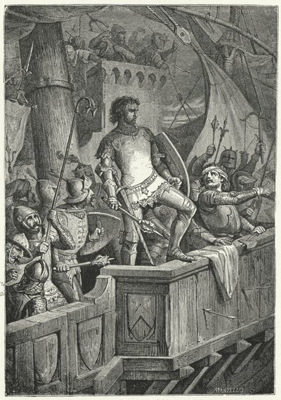 Korsfarere angriber Konstantinopel på det fjerde korstog af Niccolo Sanesi