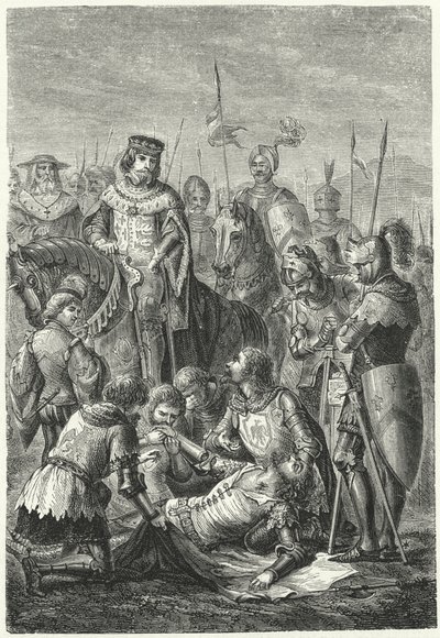 Manfred af Siciliens død i slaget ved Benevento af Niccolo Sanesi