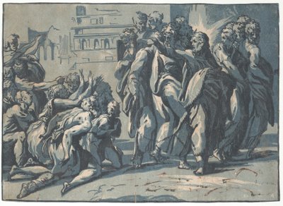 Kristus helbredte de spedalske, 1540-50., 1540-50. af Niccolo Vicentino