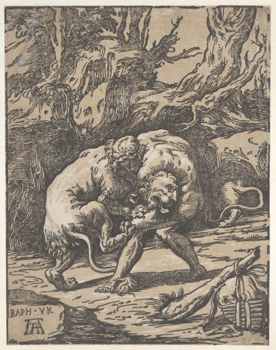 Hercules og Nemean Lion, 1540-50., 1540-50. af Niccolo Vicentino