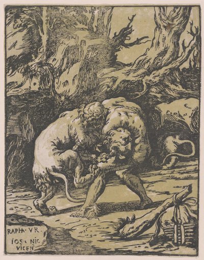 Hercules and the Nemean Lion, 1540-50., 1540-50. af Niccolo Vicentino