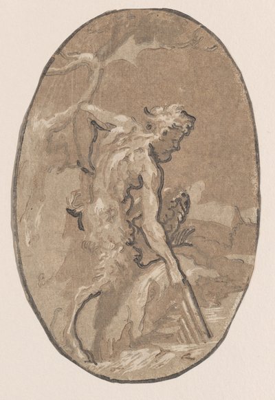 Marsyas tegner Syrinx fra floden, ca. 1540-50., ca. 1540-50. af Niccolo Vicentino