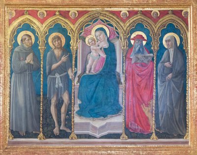 Madonna med barn og fire hellige af Niccolo di Liberatore