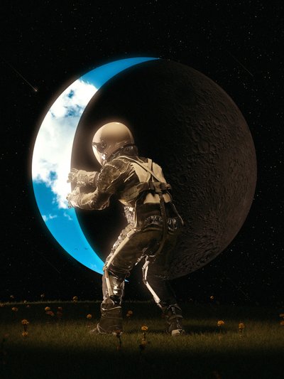 Astronaut, der holder månen af Nicebleed