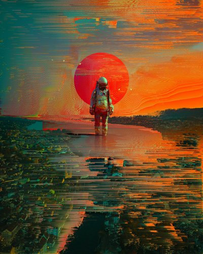 Astronauten Red Sun City af Nicebleed