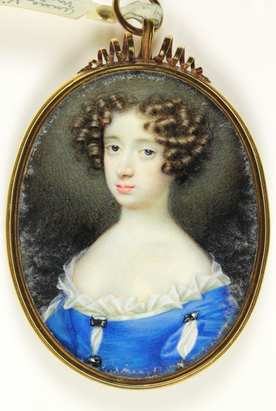 Anne Villiers, Madame Bentinck (akvarel på elfenben) af Nicholas (attr.to) Dixon