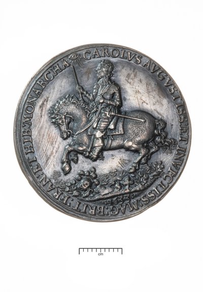 Charles I, vender tilbage til London efter kroningen i Edinburgh, 1633 (sølv) af Nicholas Briot