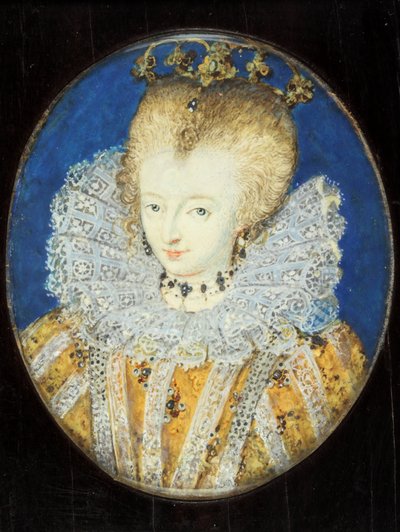 En dame, der traditionelt identificeres som Elizabeth I, da prinsesse (emalje) af Nicholas Hilliard