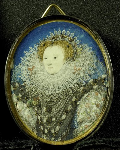 Elizabeth I Queen of England, ca. 1600 (pergament, sølv og glas) af Nicholas Hilliard