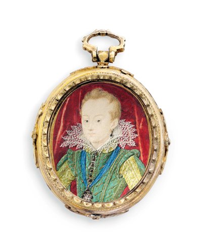 Kong Charles I, da hertugen af York, som dreng (vellum i senere forgyldt metalramme) af Nicholas Hilliard