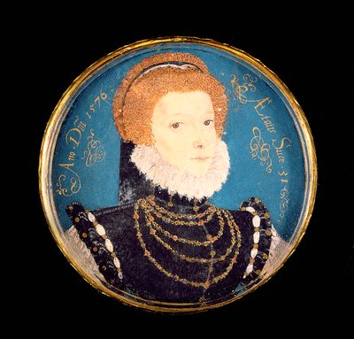 Portræt af en kvinde, 1576 (wc på vellum) af Nicholas Hilliard