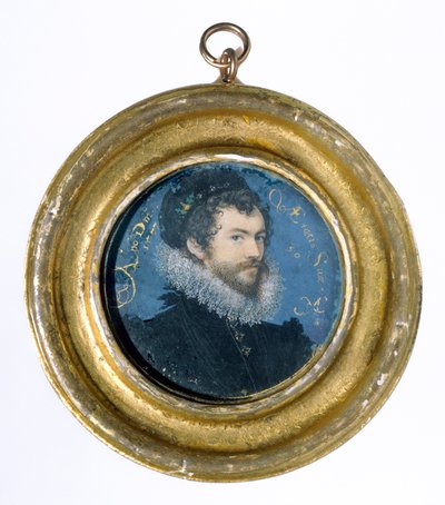 Selvportræt, 1577 (wc på vellum) af Nicholas Hilliard