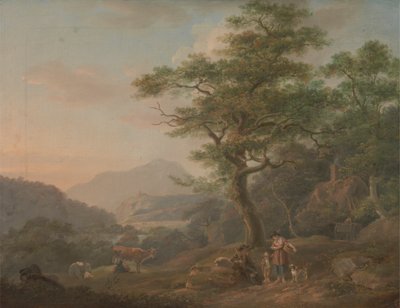 Et Landskab med Figurer af Nicholas Pocock
