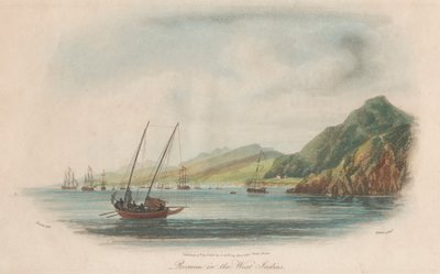 Sæt på ti: 1. Sir John Moores angreb ud for Basse Terre Guadeloupe. 2. Rousseau i Vestindien. 3. Guanahani eller Cat Island. .... af Nicholas Pocock