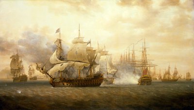 Slaget ved Fregatbugten, 26. januar 1782 af Nicholas Pocock