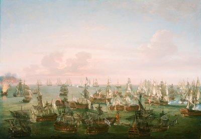 Slaget ved Trafalgar, 21. oktober 1805, kampens afslutning, ca. 1808 (olie på lærred) af Nicholas Pocock