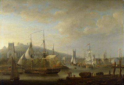 Udsigt over Bristol Harbour, der viser katedralen af Nicholas Pocock