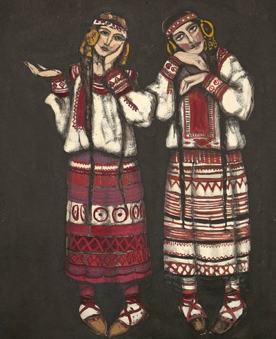 Kostumedesign til balletten The Rite of Spring Le Sacre du Printemps af I. Stravinski, 1930 af Nikolai Konstantinowitsch Roerich