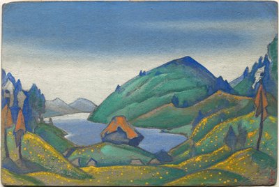 Sceneri til Stravinskys ballet "Forårets rite", 1944 af Nicholas Roerich