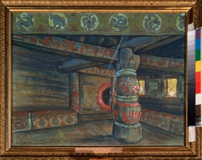Forberedende indretning til operaen ""Prins Igor"" af Alexander Borodin (Borodin) (1833-1887). Værk af Nicolas (Nicholas) Roerich (1874-1947), gouache og pastel på papir af Nicholas Roerich