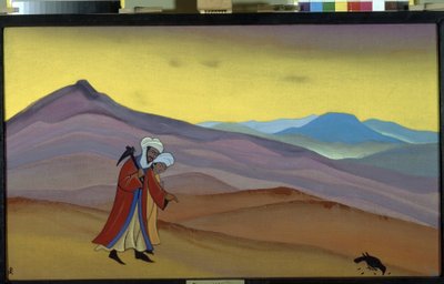 Khosrow og Shirin. Persisk legende fra det 13. århundrede: kærlighedshistorie mellem sassanidernes konge Khosrow II og den kristne prinsesse Shirin. Maleri af Nicholas Roerich (1874-1947), tempera på lærred af Nicholas Roerich