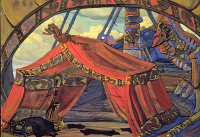 Scenedesign til "Tristan og Isolde" af Wagner, 1912 af Nicholas Roerich