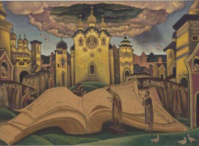 The Golubinaya Kniga (The Book of the Dove, le livre de la colombe) af Roerich, Nicholas (1874-1947). Tempera på lærred, størrelse: 73,5x101,5 af Nicholas Roerich