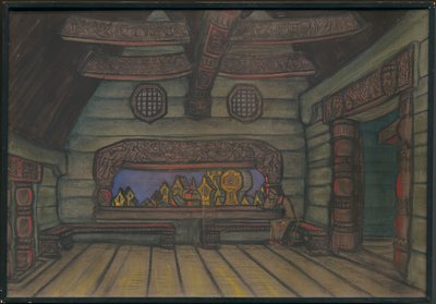 Yaroslavnas tårnværelse, indretning til Borodins opera "Prins Igor", 1914 af Nicholas Roerich