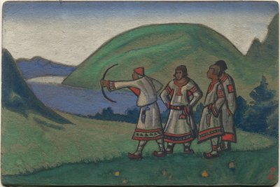 Ungdom, indretning og kostumedesign til Stravinskys ballet "Le Sacre du Printemps", 1944 af Nicholas Roerich
