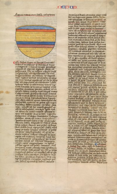 Brazen Sea, et af seks illustrerede blade fra Postilla Litteralis..., ca. 1360-1380. af Nicholas of Lyra