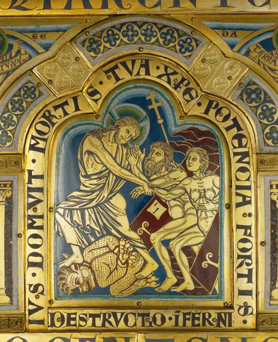 Kristi nedstigning til helvede, fra Verdun-alteret ... af Nicholas of Verdun