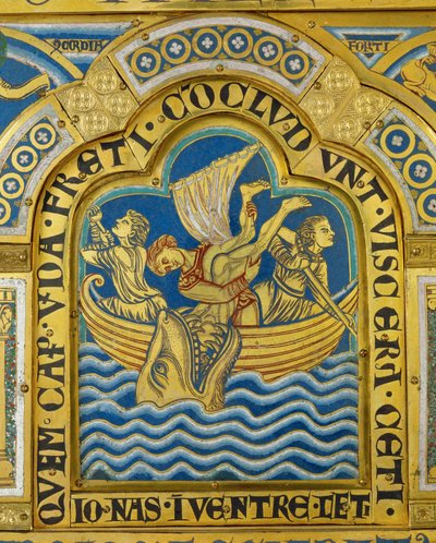 Jonas og hvalen, fra Verdun-alteret ... af Nicholas of Verdun