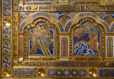 Verdun-alter lavet i guld og emaille af Nicolas de Verdun (ca. 1130/50-1205): scener fra Det Gamle og Nye Testamente: detaljer, der viser Elias