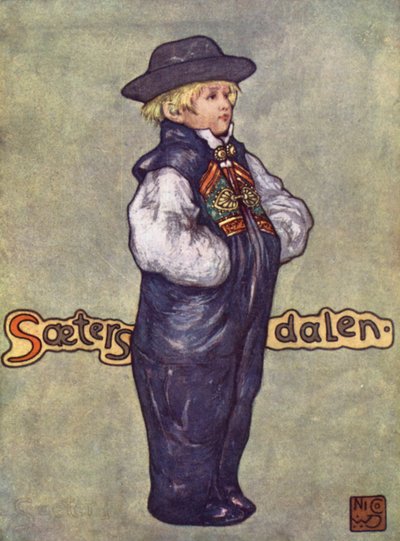 Norge: A Boy of Saetersdalen (farve litho) af Nico Jungman