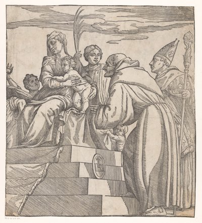 Doge Francesco Donato knæler foran Maria og Kristus (højre halvdel) af Nicolò Boldrini (attributed to)