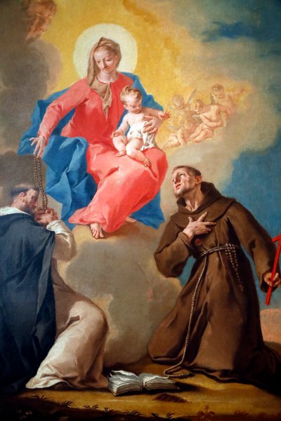 Nationalgalleriet. Vor Frue af Rosenkransen med St. Dominic og St. Francis d