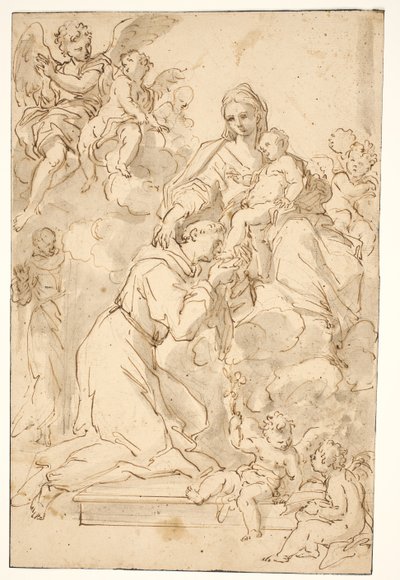 Madonna og barn med Sankt Antonius af Padova af Nicolò Ricciolini