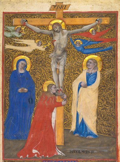 Single Leaf from a Missal: The Crucifixion, ca. 1390. af Nicolò da Bologna
