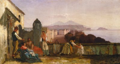Napoli fra Mergellina (olie på lærred) af Nicola Palizzi